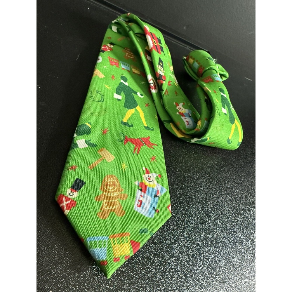 Christmas Neck Tie Opposuits Elf Handmade Polyester Holidays Green‎ Santa